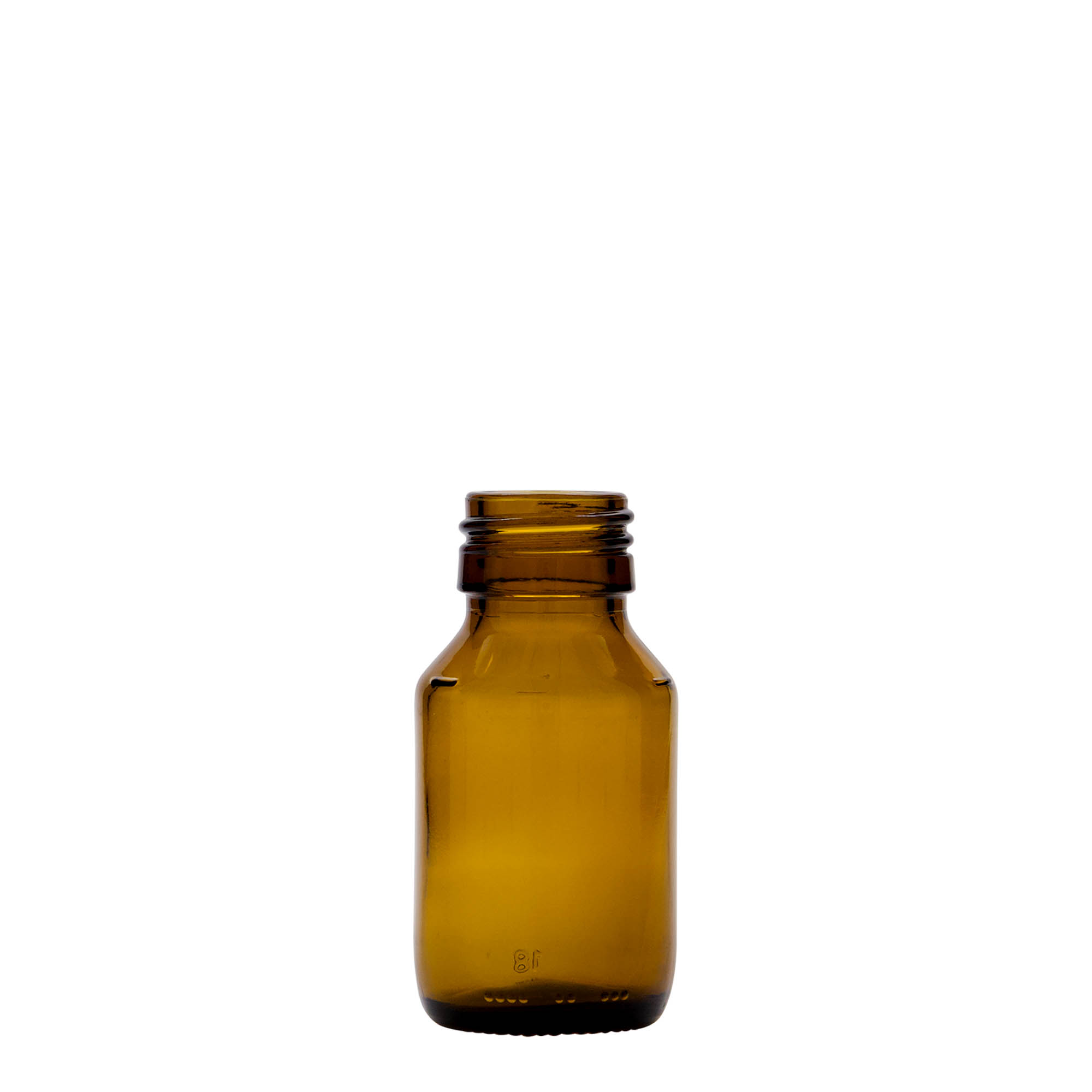 Shishe mjekësore 50 ml, kafe, qelq, gojë: PP 28