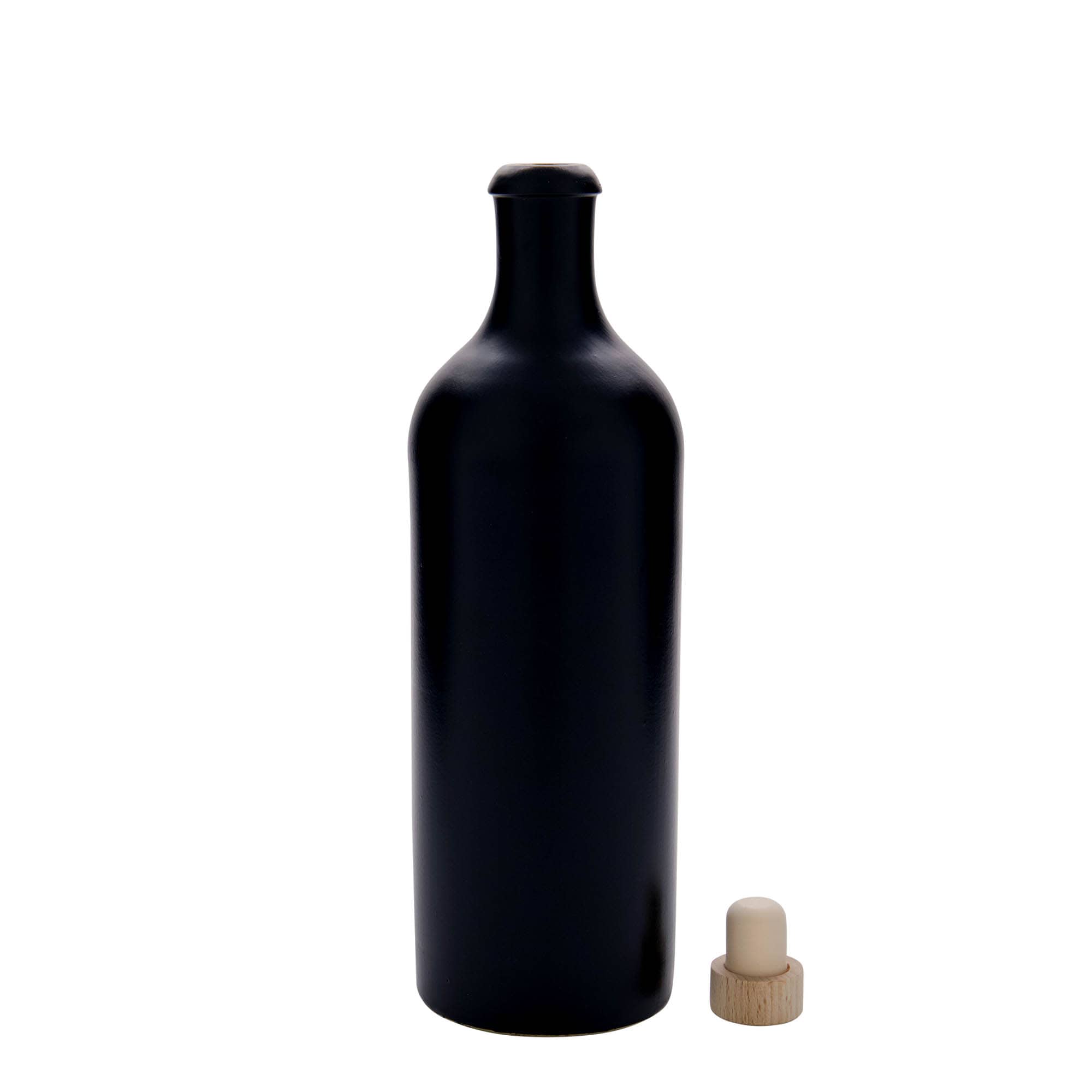750 ml krua pije, qeramikë, e zezë, goja: korçkë