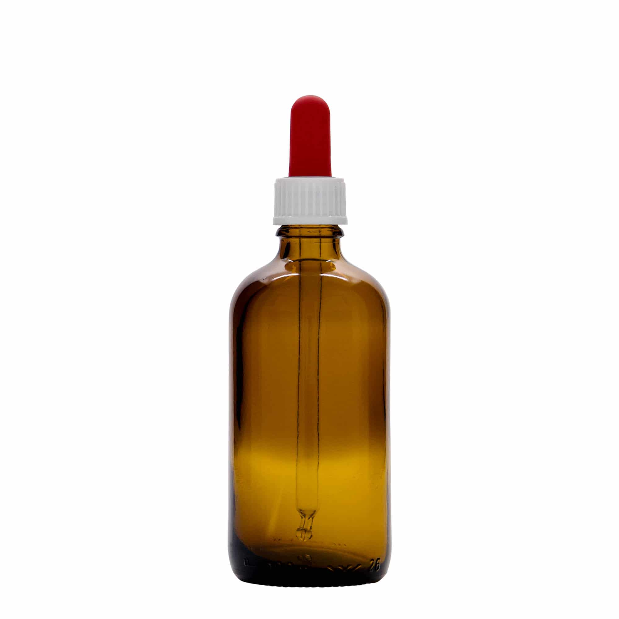 100 ml shishe pipete mjekësore, qelq, kafe-kuqe, gojë: DIN 18