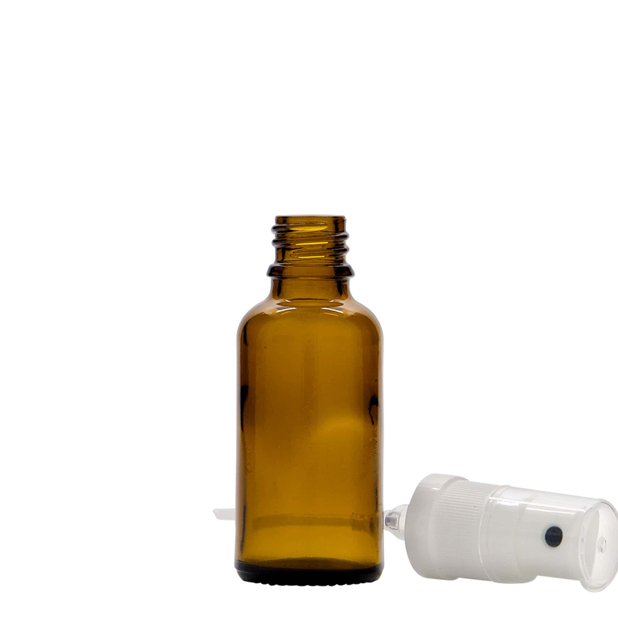 30 ml shishe me spërkatës, mjekësore, qelq, kafe, gojë: DIN 18