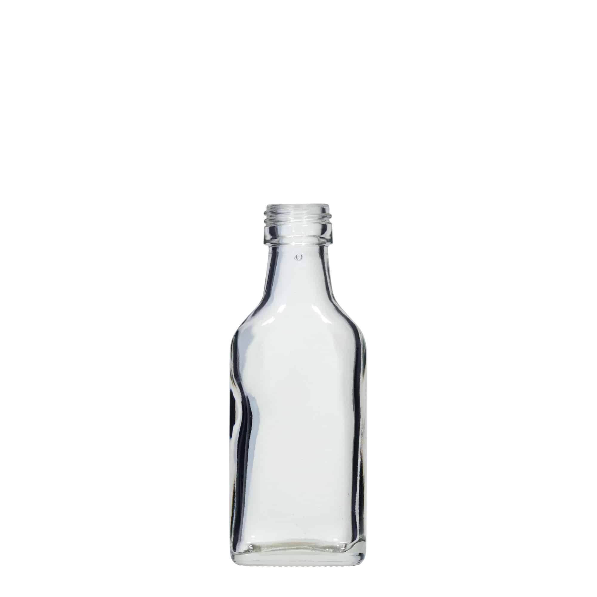 Shishe dore 40 ml, drejtkëndëshe, hapje: PP 22