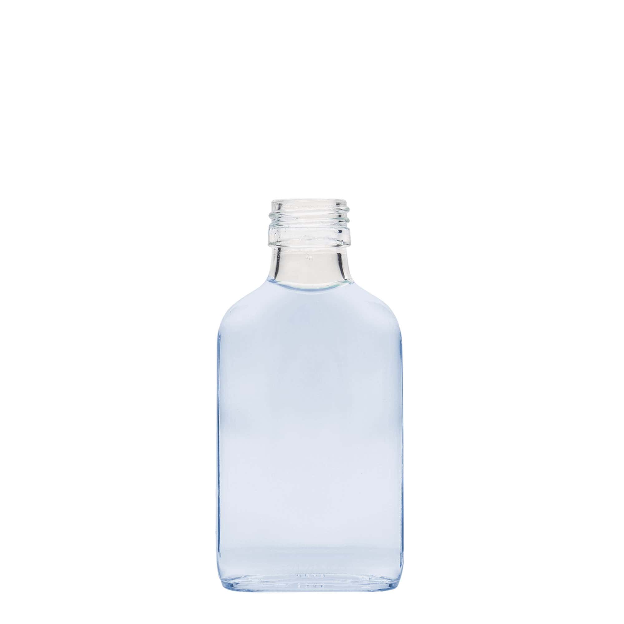 Shishe dore 100 ml, drejtkëndëshe, xham, gojë: PP 28 Shishe dore 100 ml, drejtkëndëshe, xham, gojë: PP 28