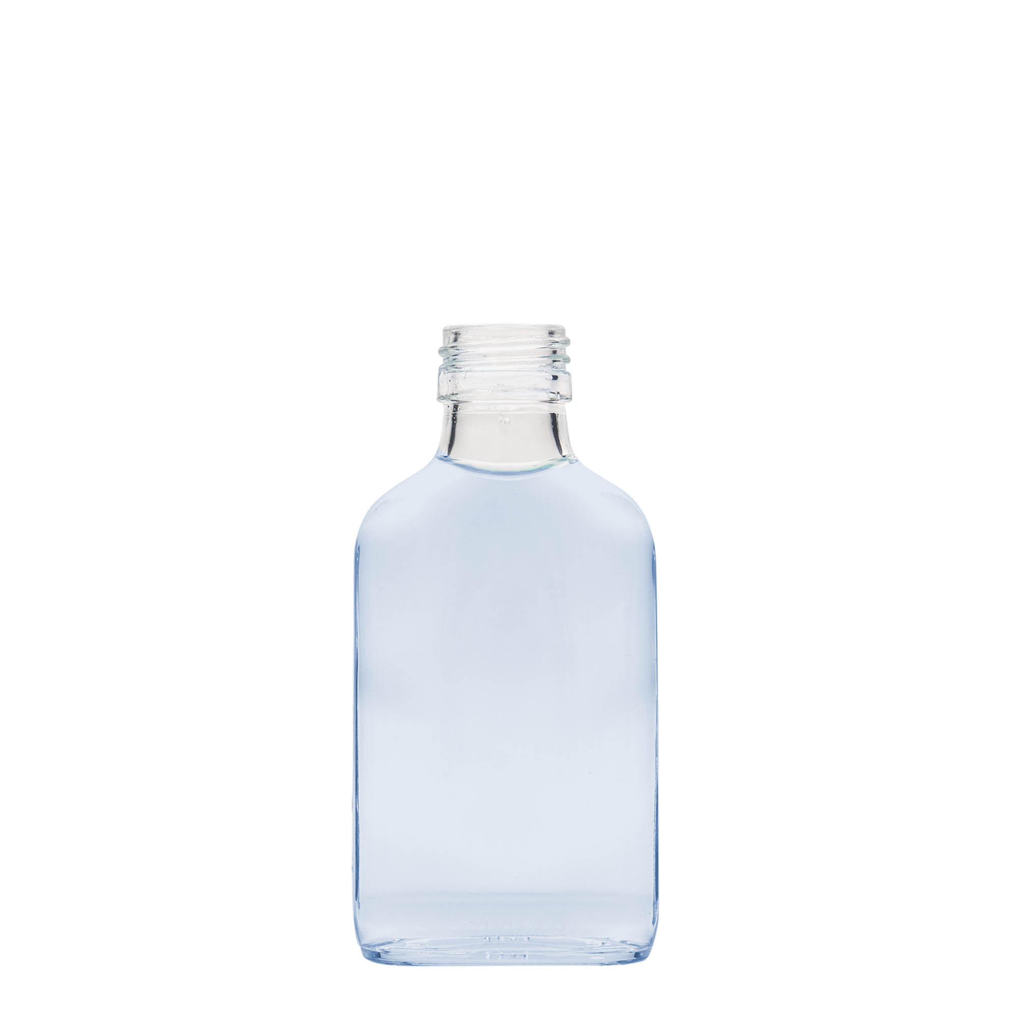 Shishe dore 100 ml, drejtkëndëshe, xham, gojë: PP 28