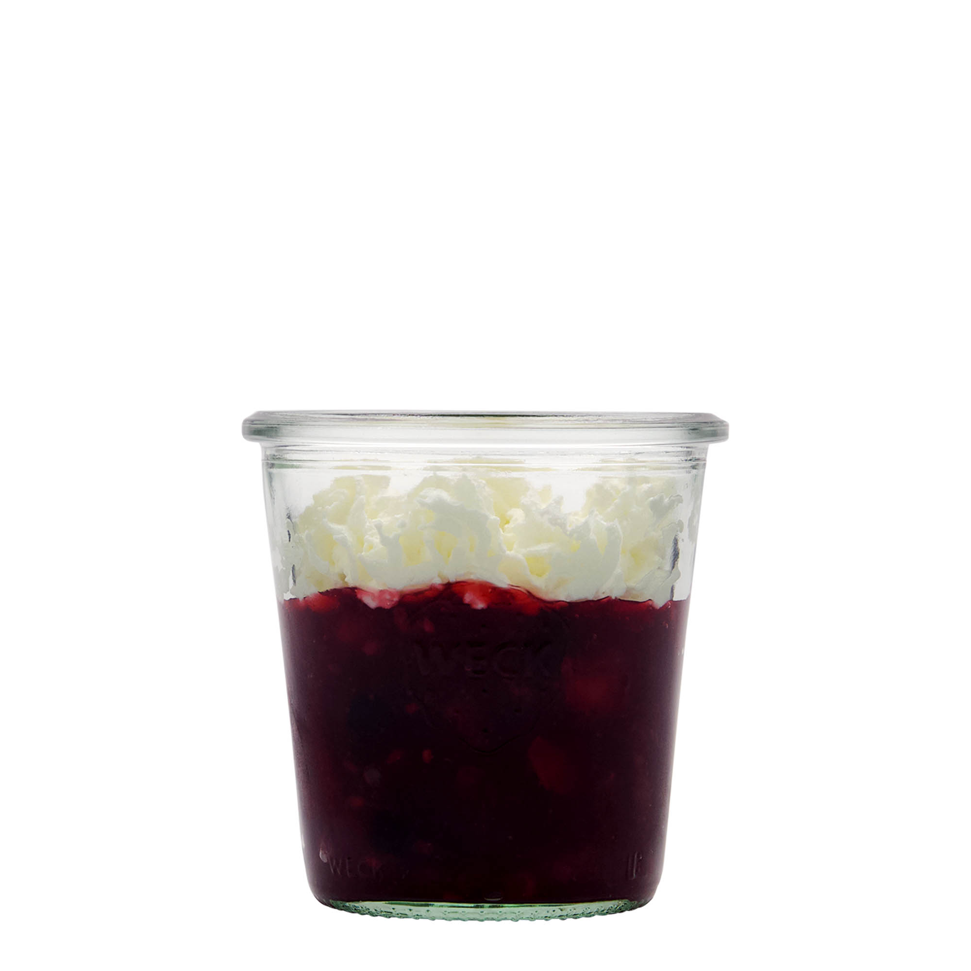 290 ml WECK-vas me kapak të sheshtë, Hapur: Kufiri i rrumbullakët 290 ml WECK-vas me kapak të sheshtë, Hapur: Kufiri i rrumbullakët