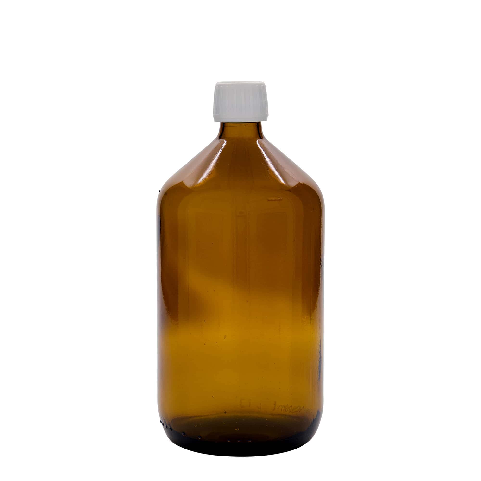 1.000 ml shishe mjekësore, kafe, qelq, gojë: PP 28