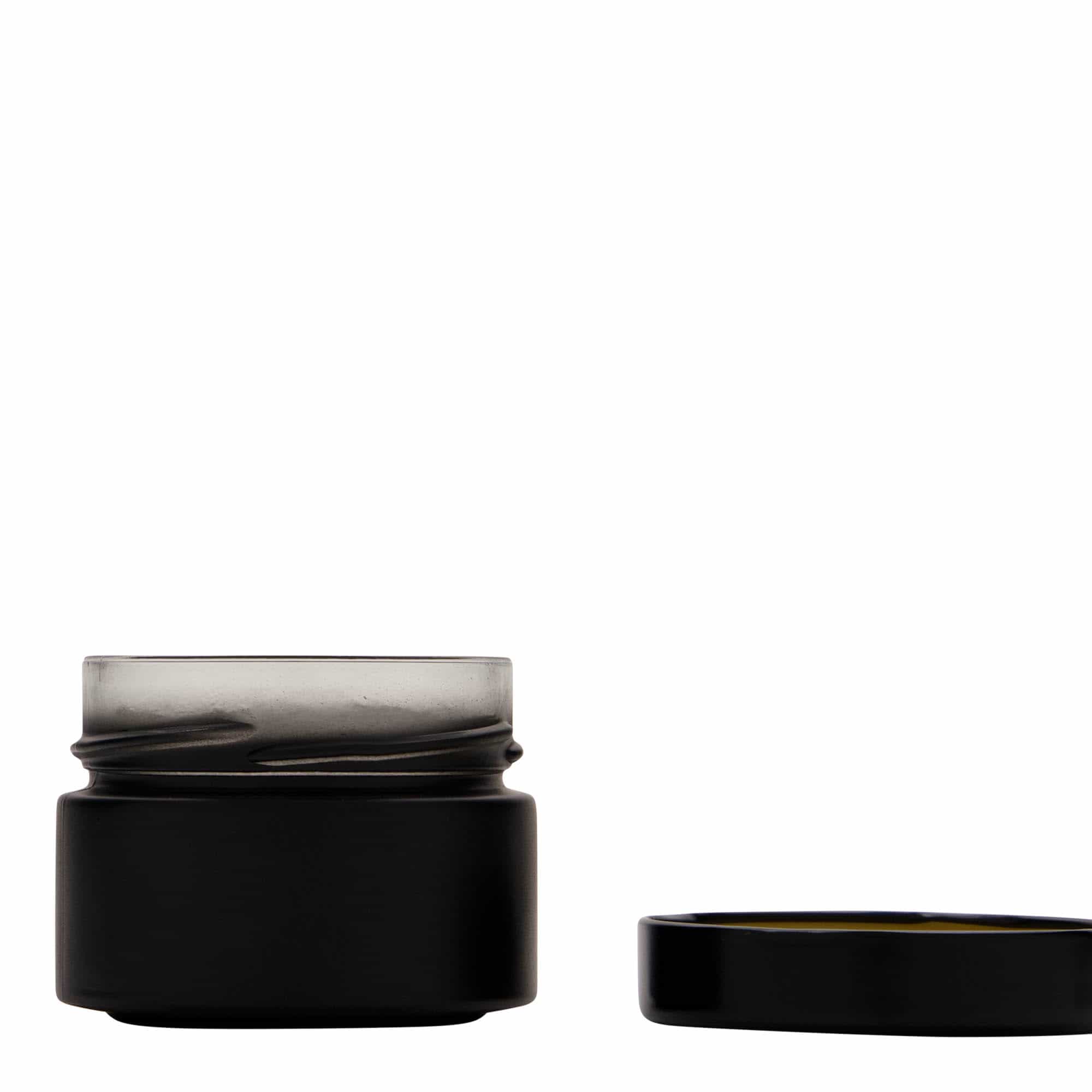 130 ml gotë rrethore 'Aurora', e zezë, hapja: Deep-Twist-Off (DTO 66)