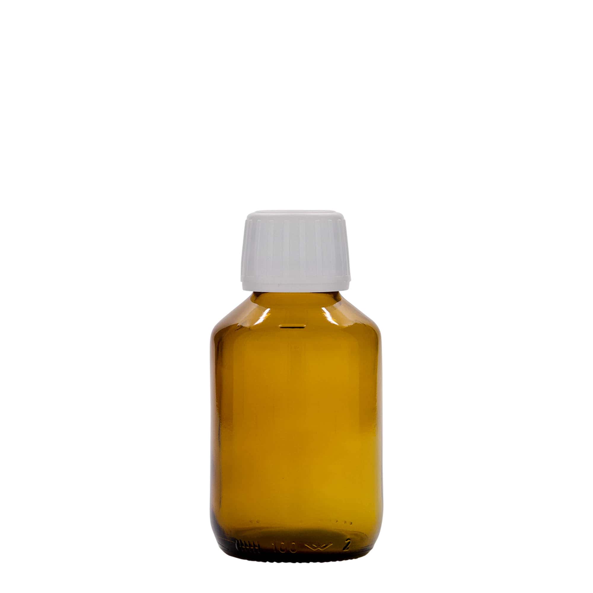 100 ml shishe mjekësore, kafe, qelq, gojë: PP 28