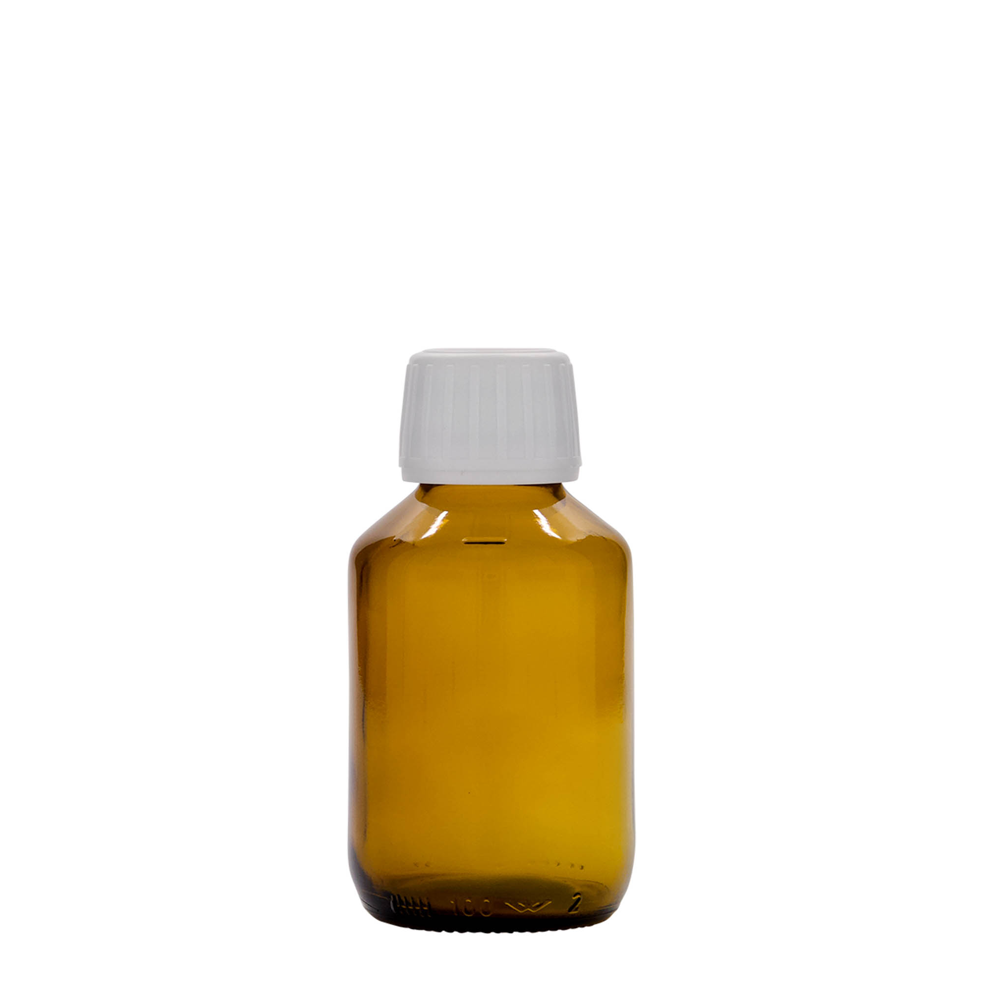 100 ml shishe mjekësore, kafe, qelq, gojë: PP 28