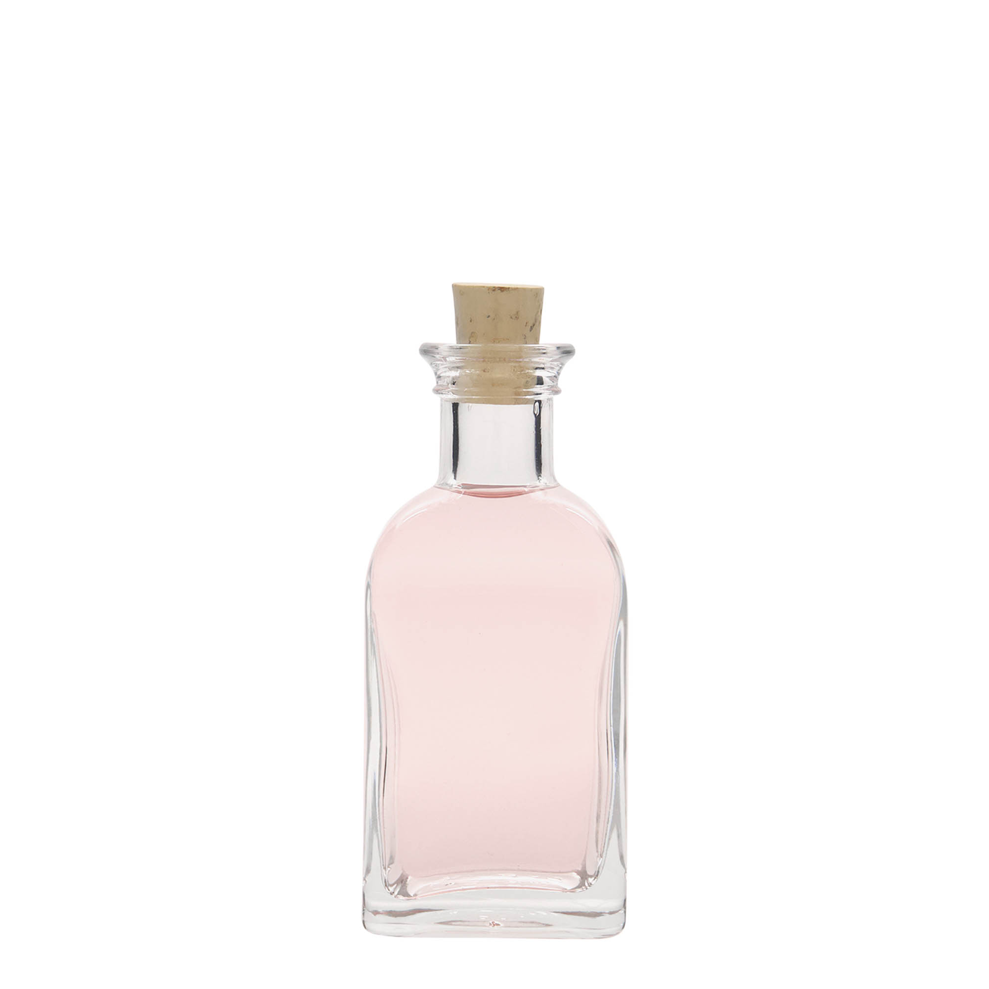 Shishe qelqi 100 ml Apotheker Carré, katrore, gojë: kork Shishe qelqi 100 ml Apotheker Carré, katrore, gojë: kork