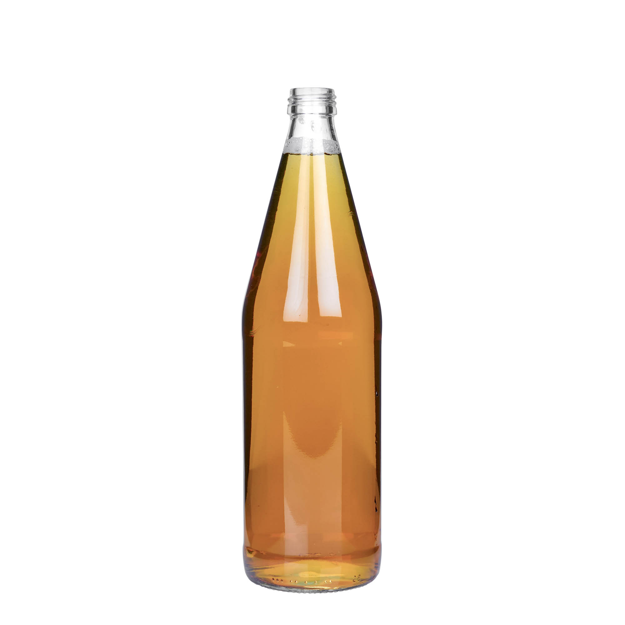 750 ml shishe universale formë karrote, qelq, gojë: PP 28