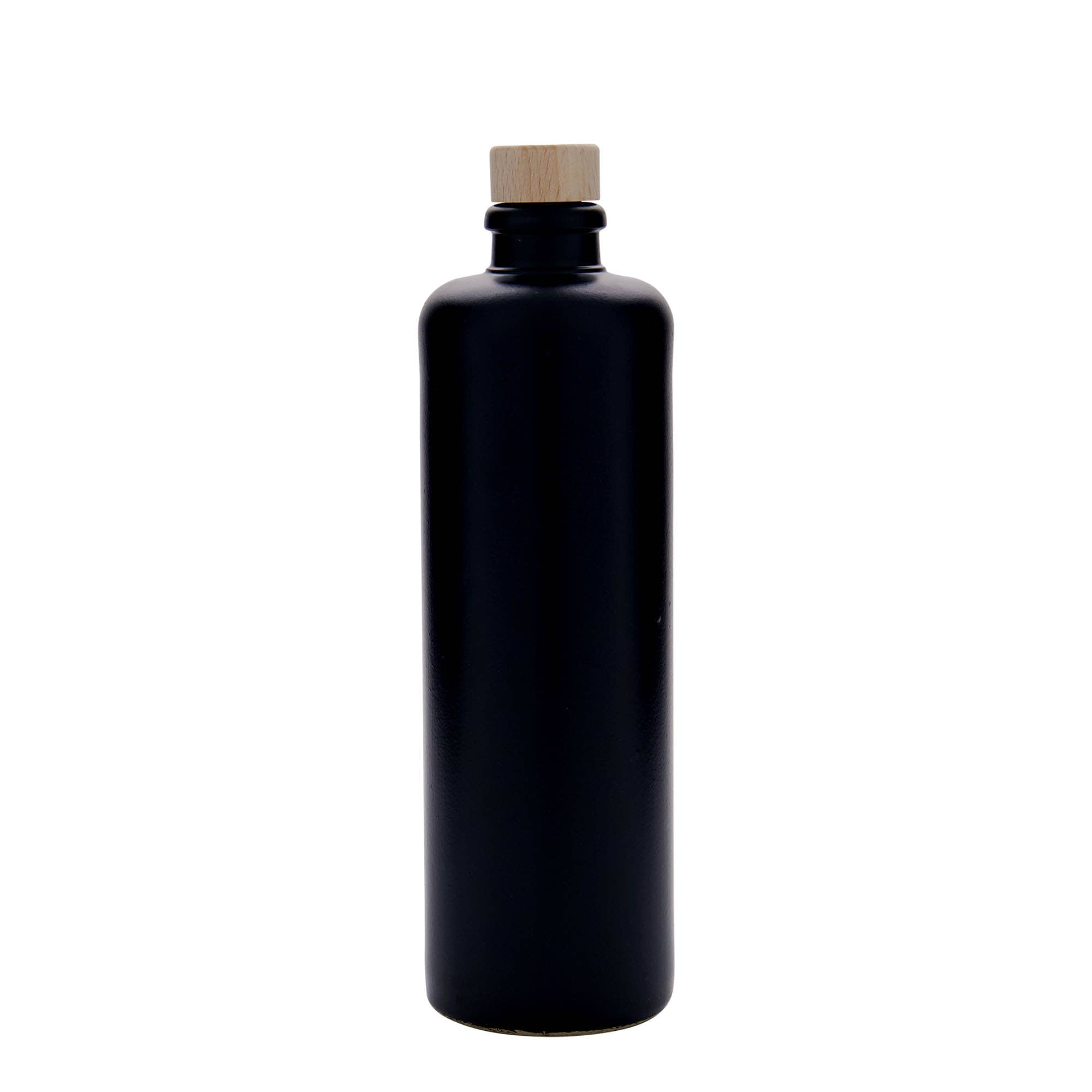 500 ml krua qeramike, qeramikë guri, e zezë, gojë: kork