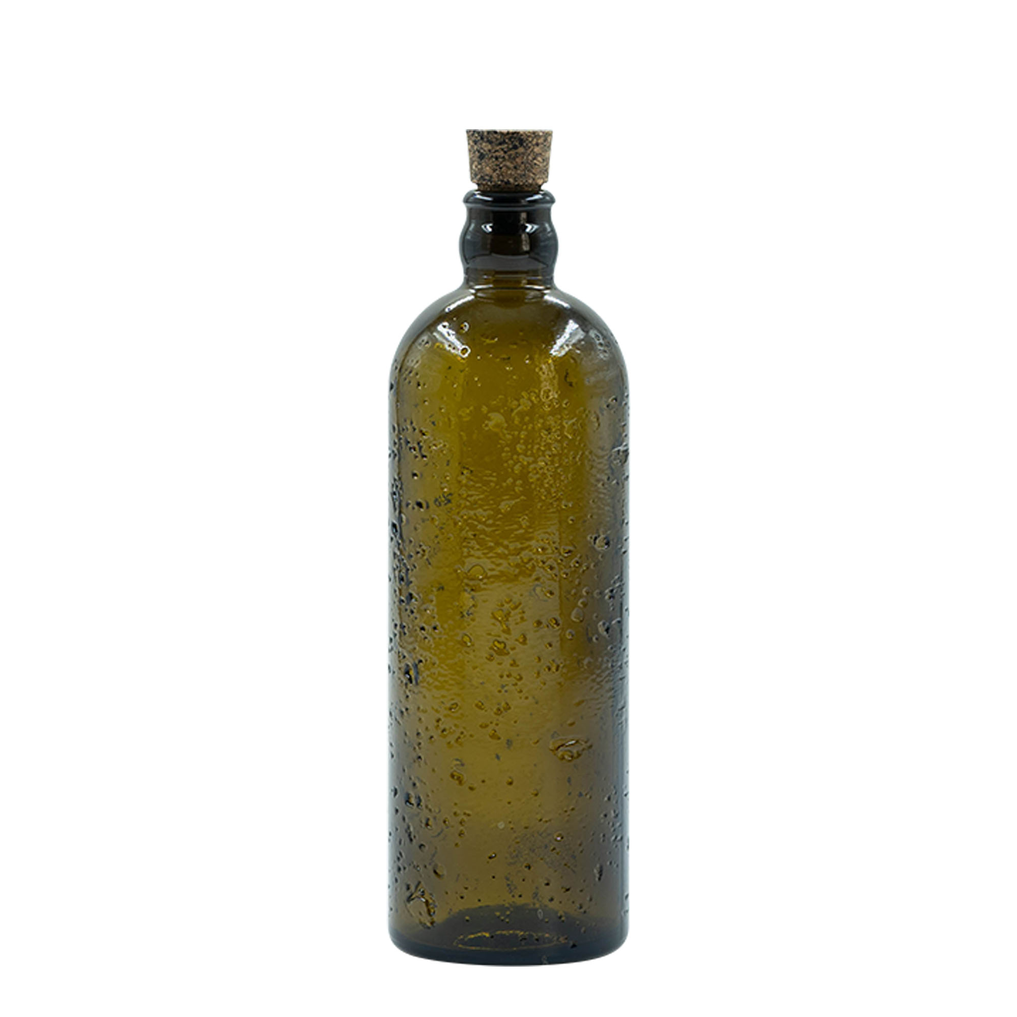 500 ml Shishe qelqi e punuar në mënyrë të egër 'Bobber Jr', kafe, Hapur: Korek