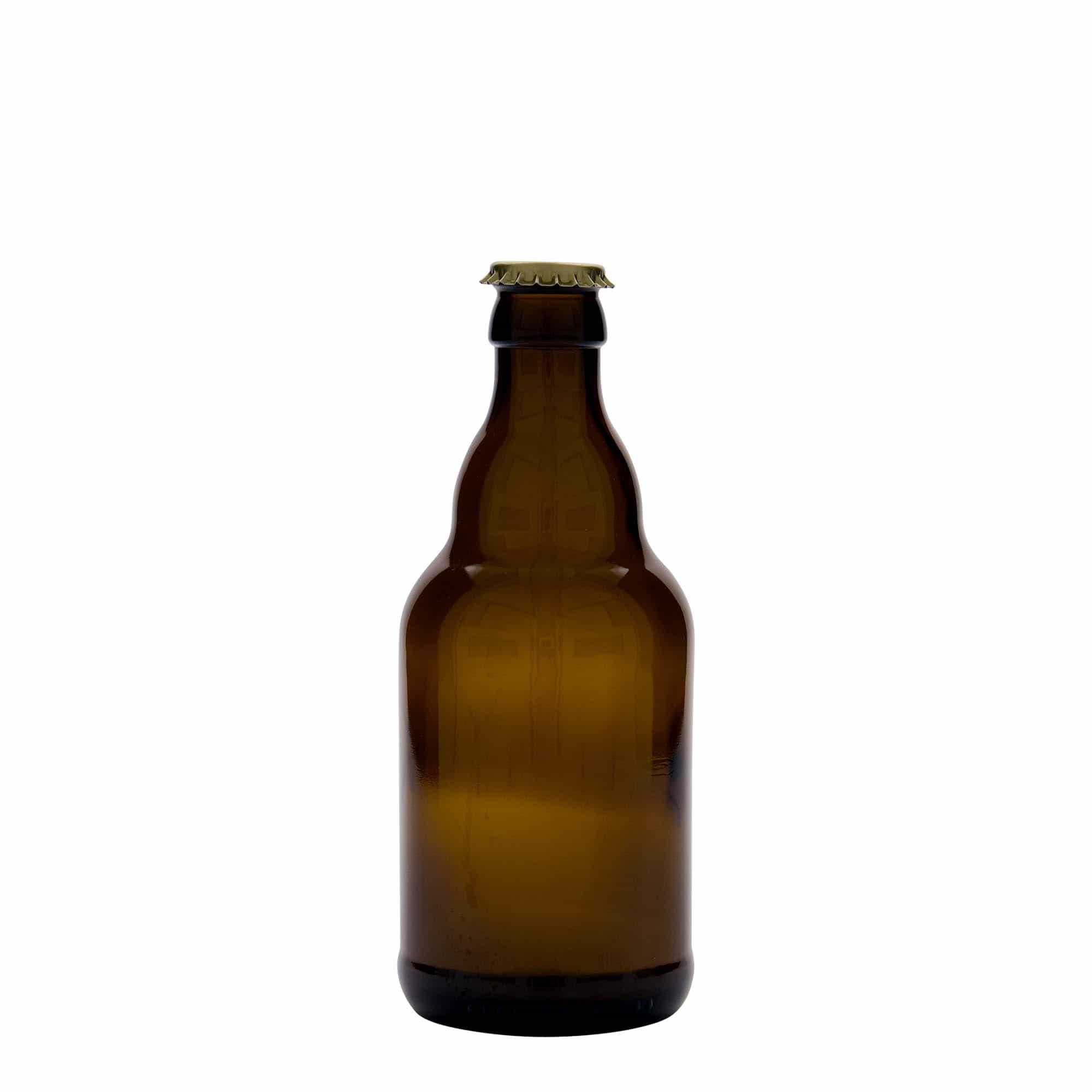 330 ml shishe birre 'Steinie', qelq, kafe, gojë: Kronkorken