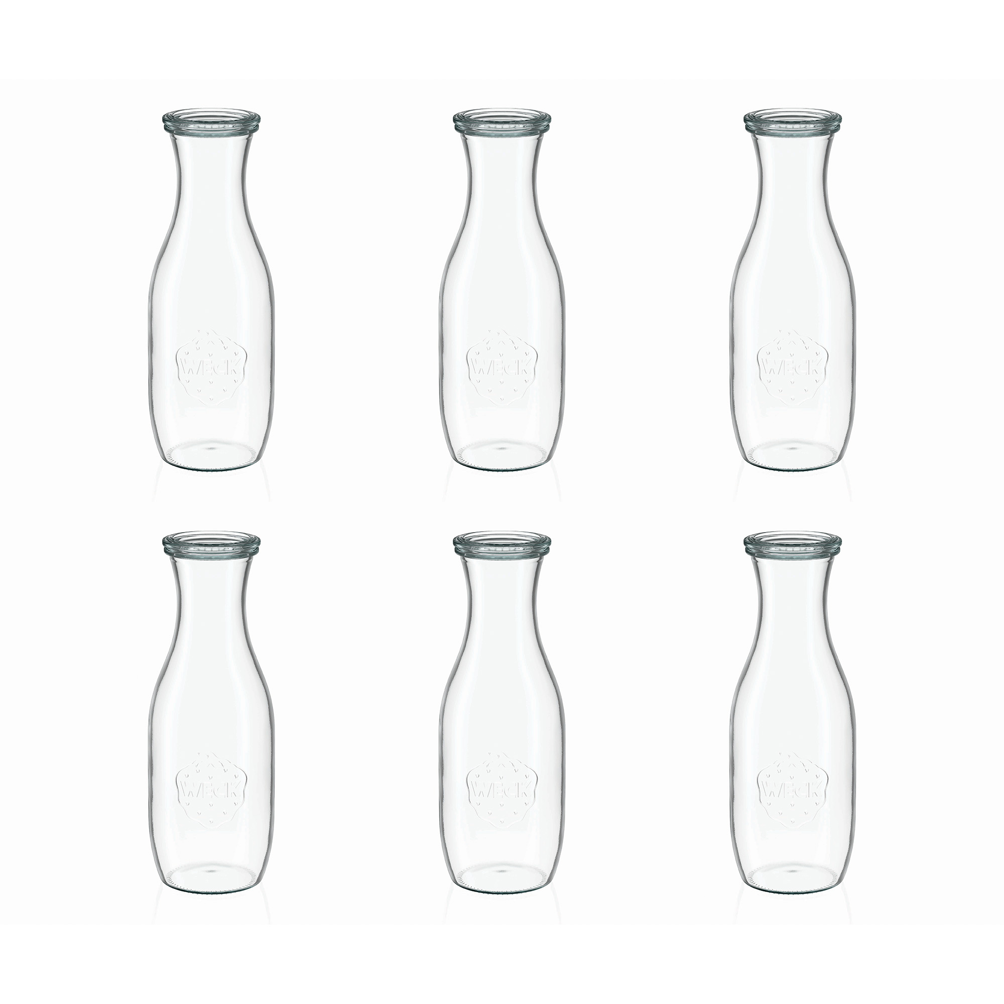 6x 1000 ml shishe lëngu WECK me kapak qelqi RR 60