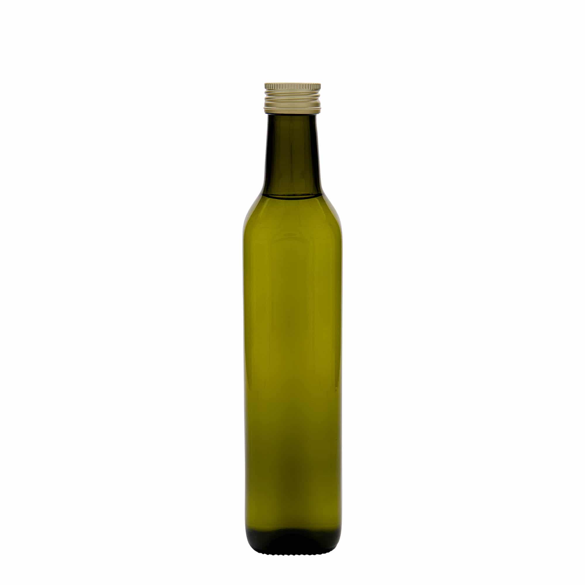 Shishe qelqi 500 ml 'Marasca', katrore, jeshile antike, gojë: PP 31,5