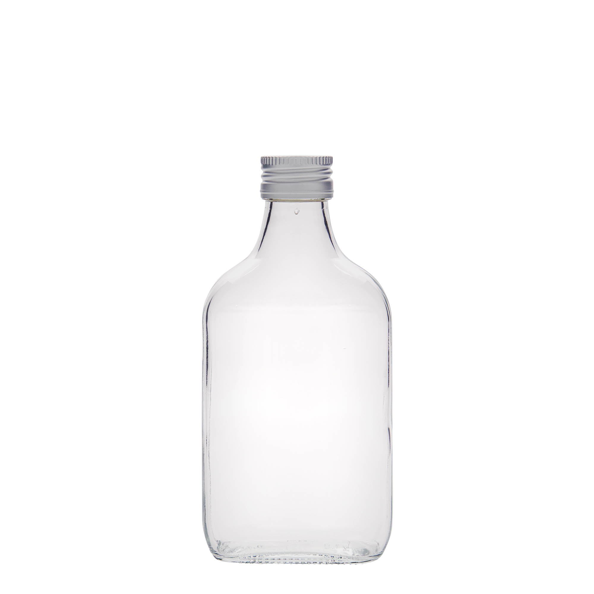 Shishe dore 200 ml, katrore, qelq, gojë: PP 28 Shishe dore 200 ml, katrore, qelq, gojë: PP 28