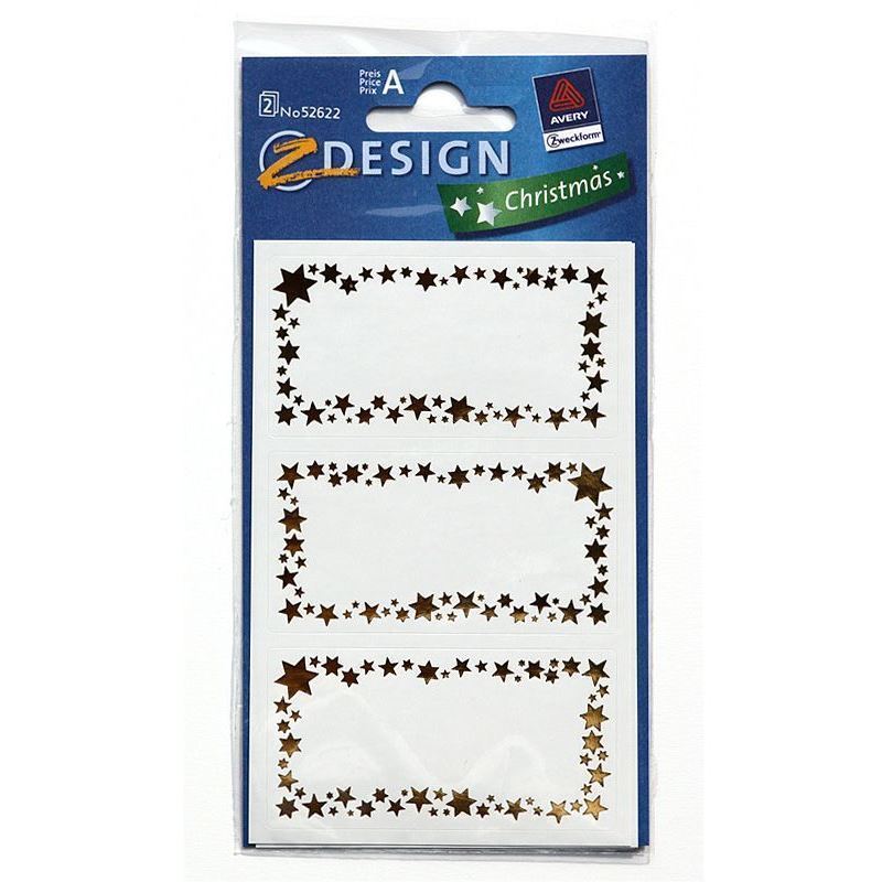 Etiketat Zweckform 'Kuadri yjor', letër, ari Etiketat Zweckform 'Kuadri yjor', letër, ari