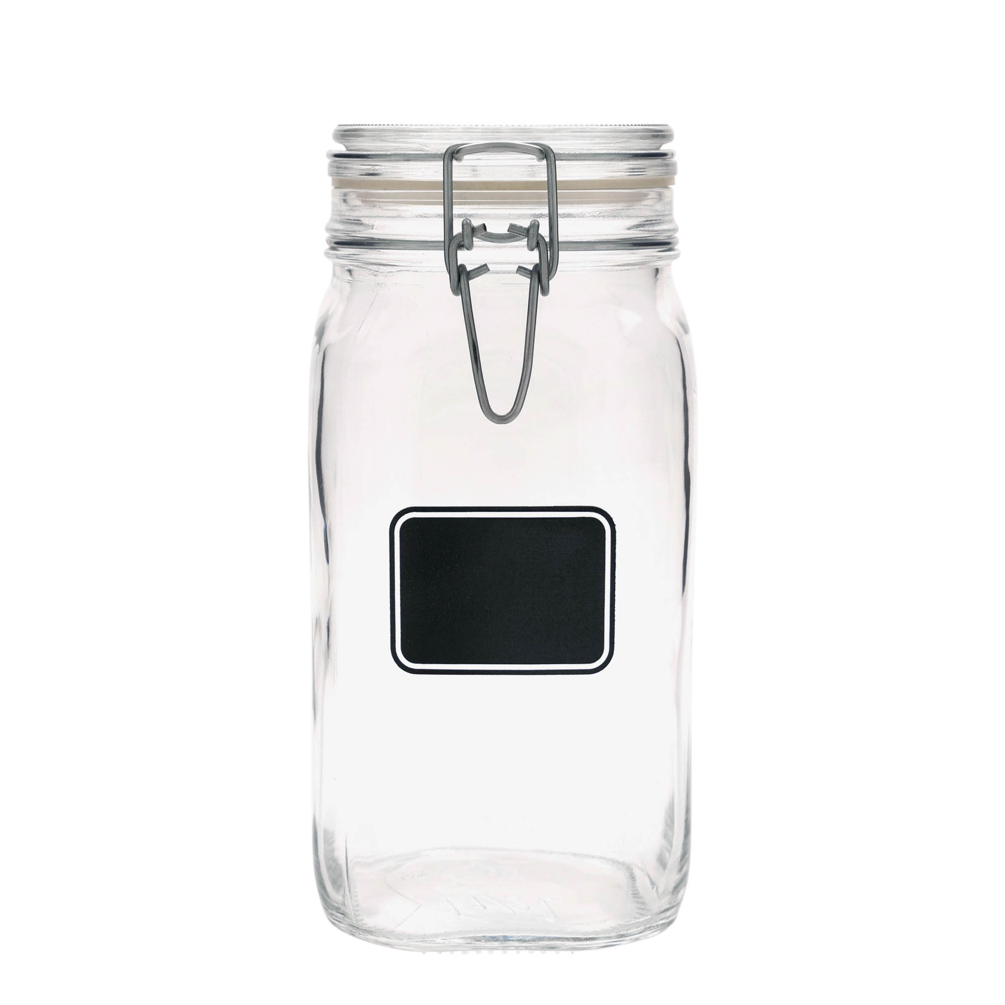 1.500 ml kavanoz me kapak me tel 'Fido', motiv: fushë etikete, katror, gojë: mbyllje me kapak me tel 1.500 ml kavanoz me kapak me tel 'Fido', motiv: fushë etikete, katror, gojë: mbyllje me kapak me tel