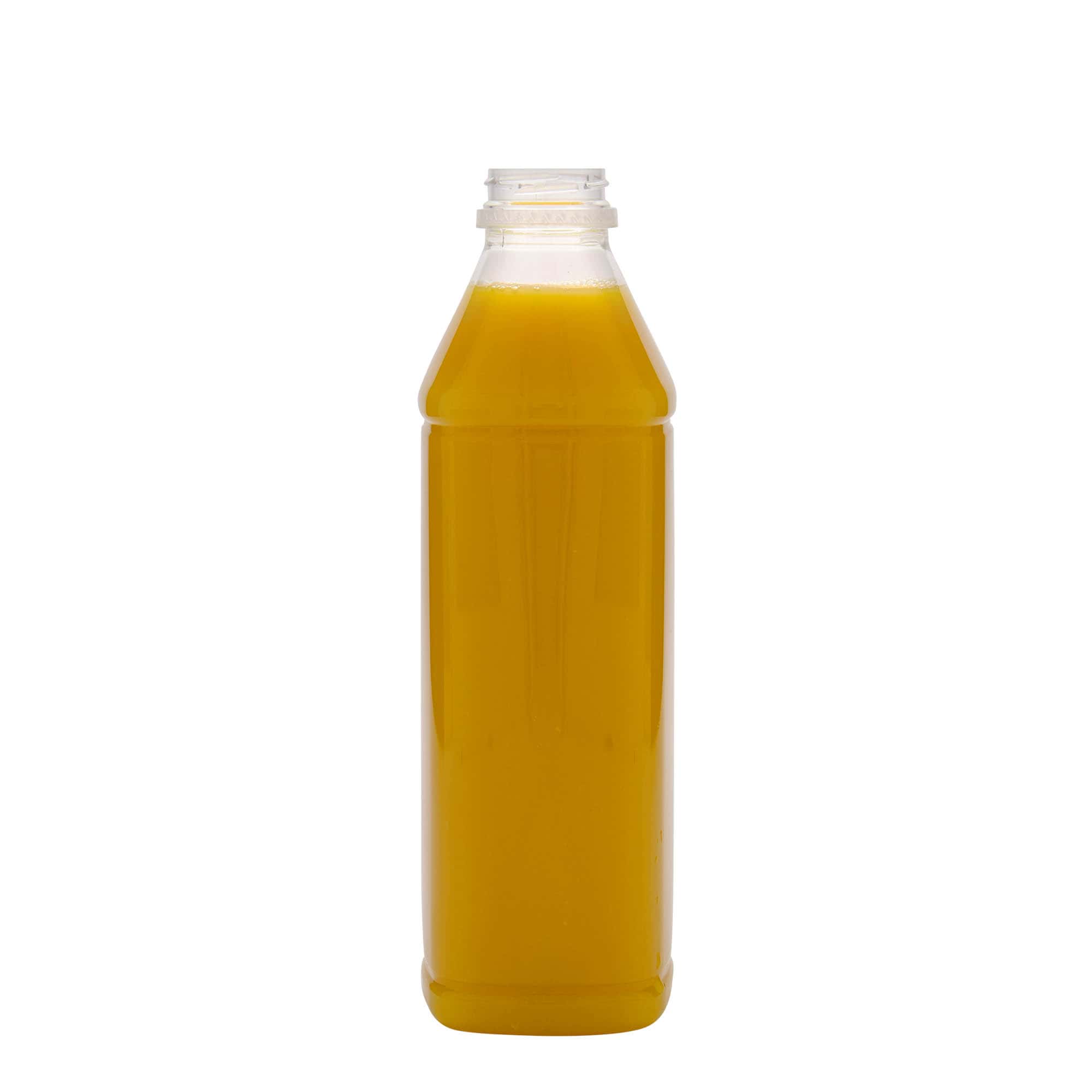 1.000 ml shishe PET 'Milk and Juice Carré', katrore, prej plastike, hapje: 38 mm