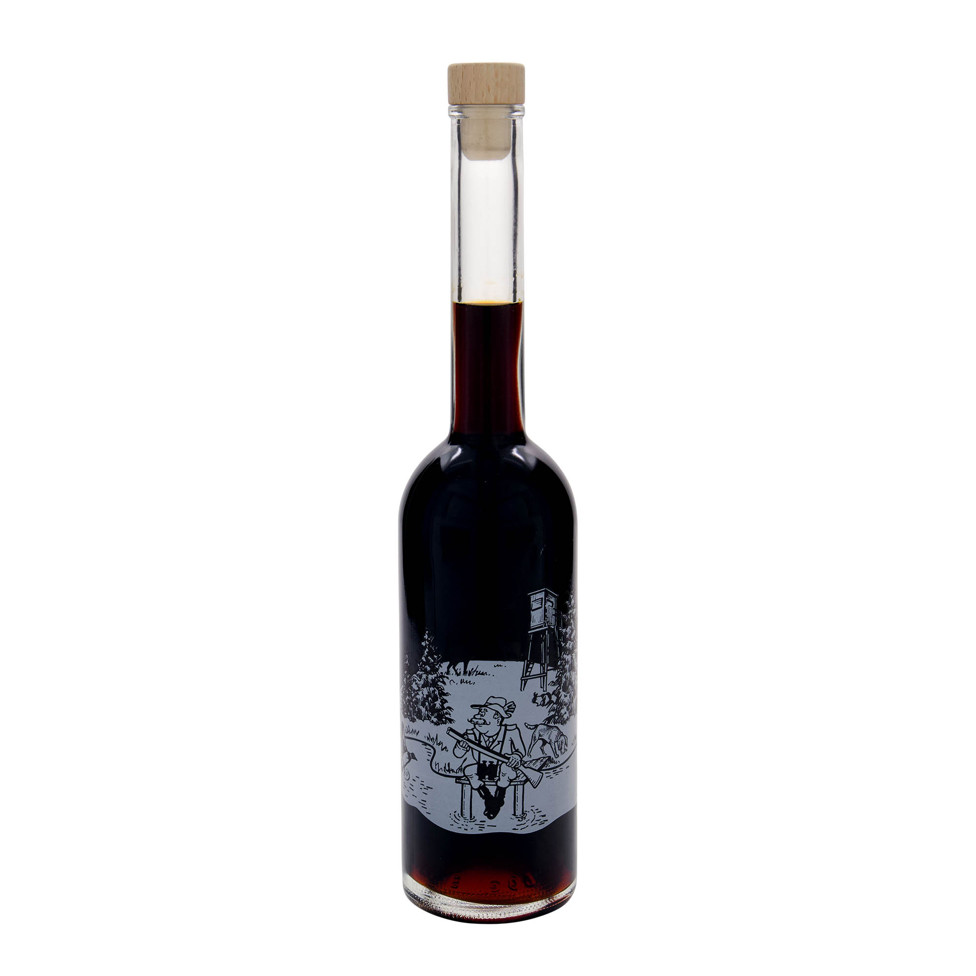 Shishe qelqi 500 ml 'Opera', motiv: Gjuetar, gojëz: Kork Shishe qelqi 500 ml 'Opera', motiv: Gjuetar, gojëz: Kork