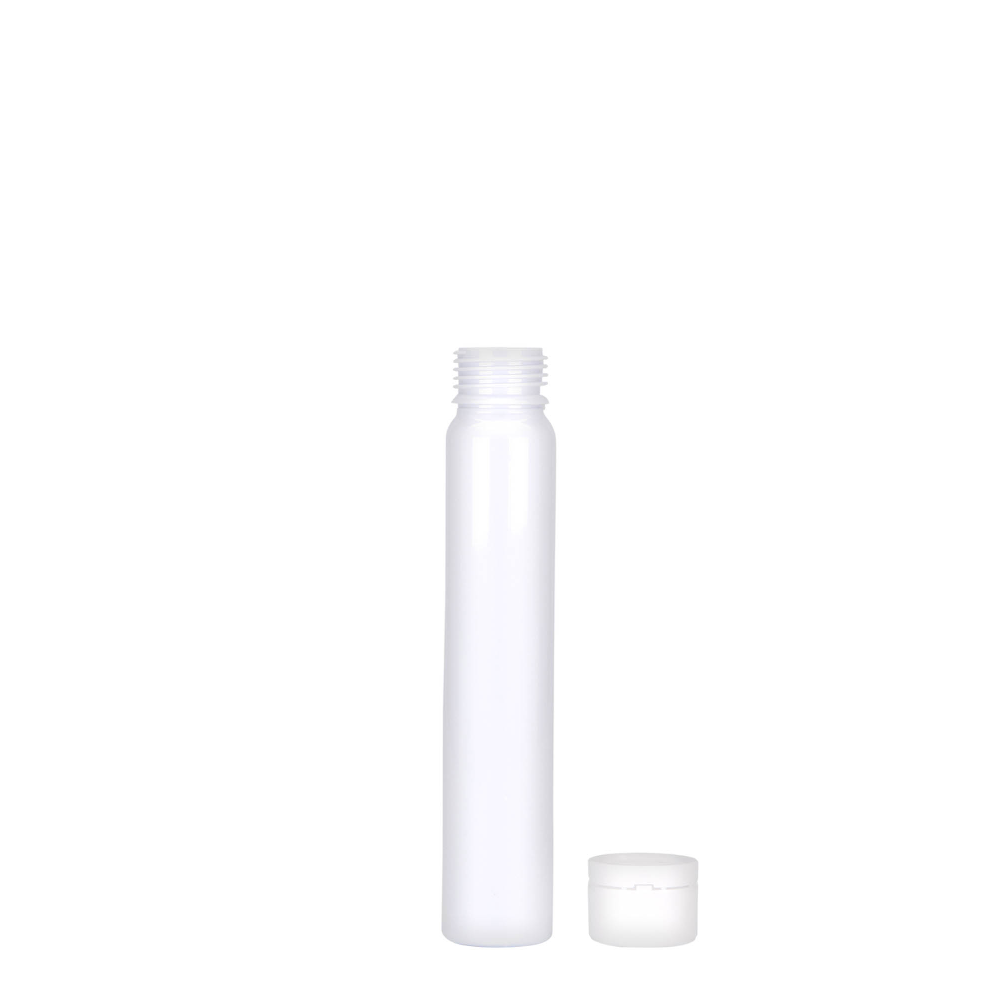 25 ml tub PET, plastik, i bardhë, hapje: kapak me vida 25 ml tub PET, plastik, i bardhë, hapje: kapak me vida