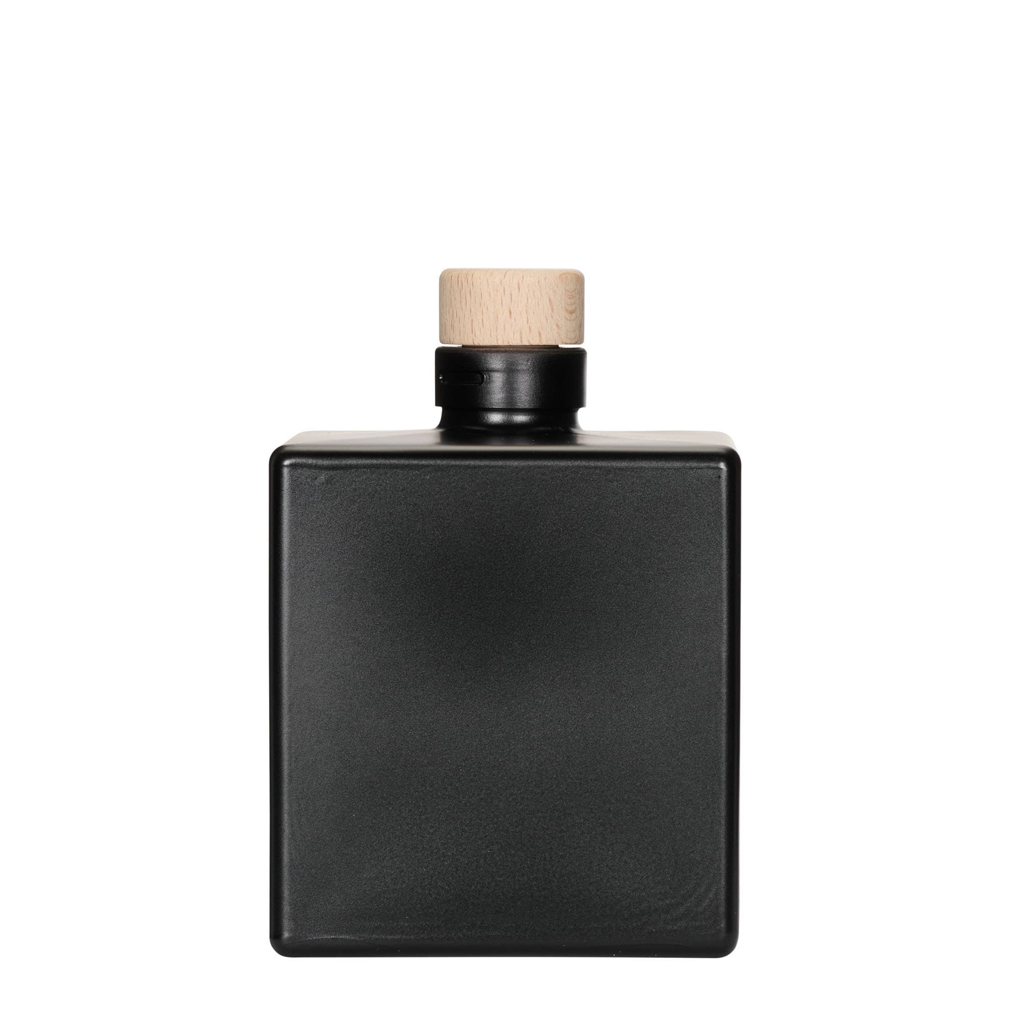 Shishe qelqi 500 ml 'Cube', katrore, e zezë, gojë: kork