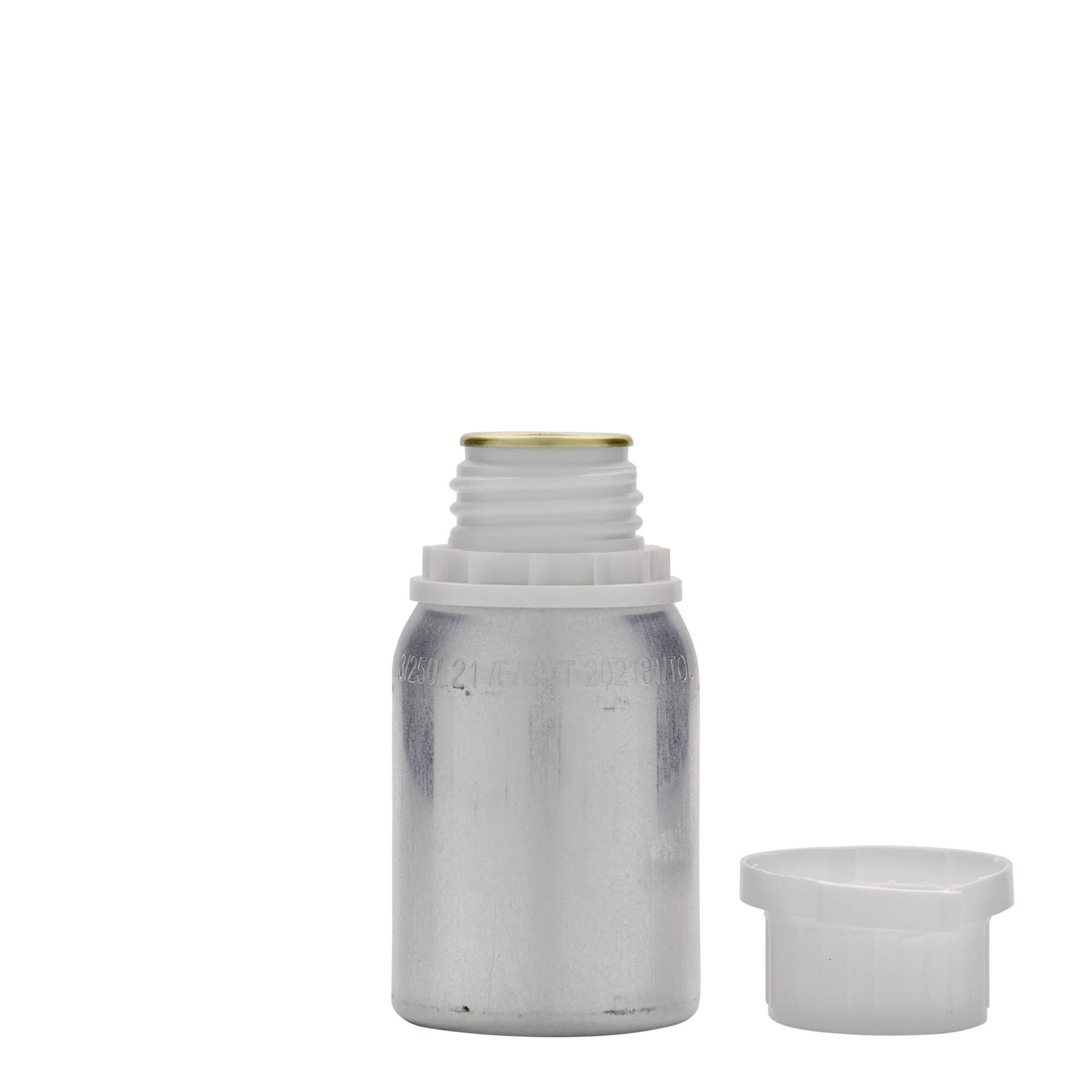 125 ml shishe alumini, metal, argjend, gojëzimi: DIN 32 125 ml shishe alumini, metal, argjend, gojëzimi: DIN 32