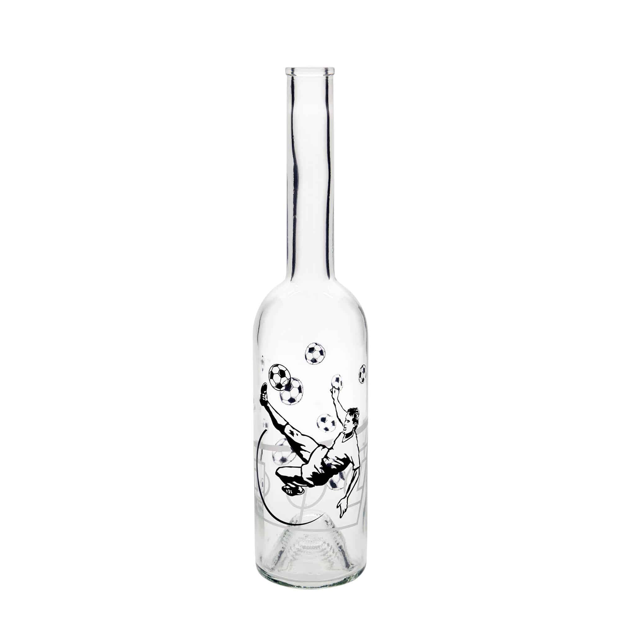 Shishe qelqi 500 ml 'Opera', motiv: Futbollist, gojë: Kork